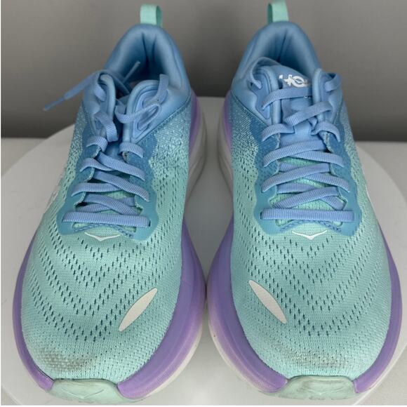 EUC Women's HOKA Bondi 8 Blue/Pink/Purple 1127952-ABSO SZ 8 (comes with box) - Picture 6 of 9